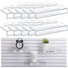 Fumete 10 Pack Clear Acrylic Slatwall Shelves Slatwall Accessories 4 x 10  picture