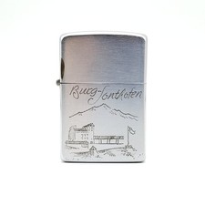 Vintage c.1949-51 Zippo 5-Barrel Burg Sonthofen Germany Engraved Lighter picture