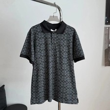 NWT COACH Men's Signature Black Full printed POLO T Shirt picture