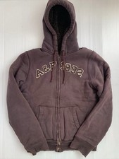 VTG Abercrombie & Fitch Y2K Mens Brown Wolf Jaw Fur Jacket Size M picture