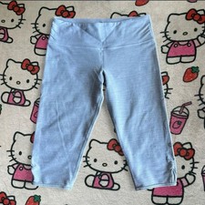 Lululemon Light Grey Textured Capri Leggings with Hem Cuffs picture