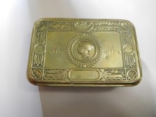 Original WW1 Princess Mary 1914 Christmas Gift Tin Brass Box - GOOD CONDITION picture