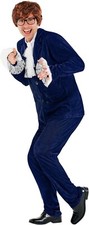 Men`s 60s Austin Powers Costume Adult Blue Gigolo Swinger Spy Suit Halloween picture