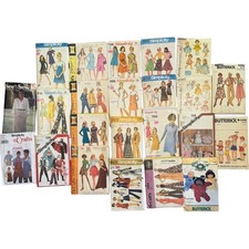 23 Vintage Sewing Patterns Lot 1960s-1980s Simplicity McCalls Butterick Dolls picture