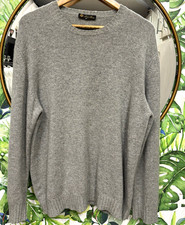 Loro Piana Men's Gray Cashmere Knit Crew Neck Pullover Sweater Long Sleeve picture