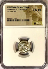 336-323 BC Macedon Alexander III Lifetime Greek Silver Drachm Coin NGC Choice XF picture