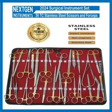 36pc Surgical Scissors & Forceps Set with Supercut & TC Needle Holders Kit picture