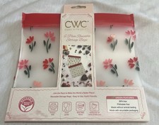 CWC 6 Piece Reusable Storage Bags, BPA Free, Food Safe, Flowers & Bows NEW picture