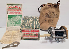 VINTAGE PFLUEGER NO.1993-L SUMMIT ENGRAVED FISHING REEL W/BOX, WRENCH & PAPERS picture