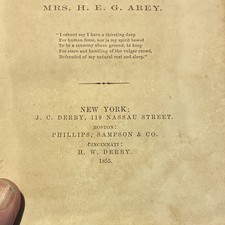 Mrs. H. E. G. Arey Household Songs and Other Poems 1855 Original Cloth picture