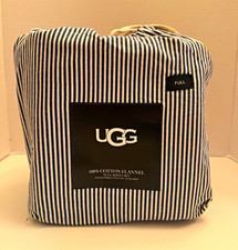 UGG Super soft & ComfyFull Sheet Set Full 100% Cotton Flannel Striped Blue/White picture