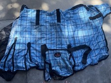 HILASON Horse Fly Sheet Summer Spring UV Protection W/neck And Belly Wrap Blue picture