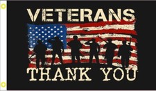 3X5 VETERANS THANK YOU MEMORIAL DAY LABOR DAY PATRIOTIC USA FLAG BANNER 100D picture