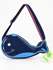 Vintage Gymboree Whale Purse Kids Navy Blue Patent Crossbody Bag NWT 2003 picture