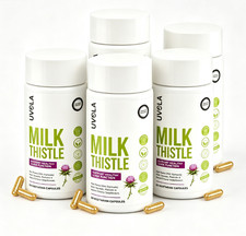 1-5 pack Uvola Milk Thistle Liver Detox - Natural Vegan Support - 90 Capsules picture
