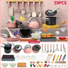 59 pcs Kids Kitchen Play Set Pretend Cooking Toys Food Kit picture