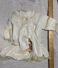 Vintage 1998 Tender Heart Treasures Doll Dress & Bloomers Set White Lace 11.5