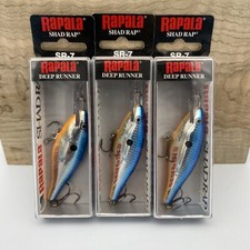 (3) Rapala Shad Rap Deep Runner SR-7 CBSD CHROME BLUE SHAD Crankbait picture
