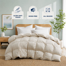 HOTEL Soft Oversized Down Feather Fiber Comforter , King or Queen Bed Blanket picture
