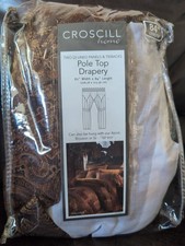 Vintage Croscill Red GALLERIA Pole Top Drapery Curtain Panels 84