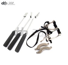 3 Equine Dental Float Rasp Down,Up,Straight+Equine Horse Speculum Mouth Gag   picture