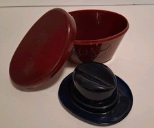 Vintage Dobbs Gift Certificat Hat In Maroon Plastic Case picture
