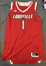 Adidas Louisville Cardinals #1 Basketball Jersey Men's Large Red NCAA Sewn Logo picture
