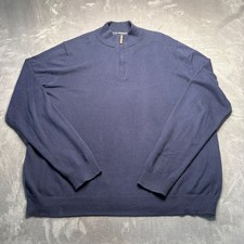 Nordstrom Men's Shop Pullover Sz XL Navy Cotton Cashmere Soft Sweater Minimalist picture