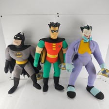 Vintage 1997-98 Play By Play Batman Robin Joker Plush Dolls DC Comics Lot of 3 picture