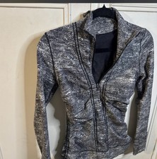 Lululemon Define Jacket Black and White Marled Knit Preppy Gym Trend SZ S picture