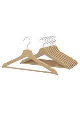8 Piece IKEA Bumerang Wooden Clothes Closet Organization Hangers Natural Wood picture