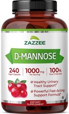Zazzee D-Mannose, 1000 mg per Serving, 240 Vegan Capsules, Kosher, UTI Support picture