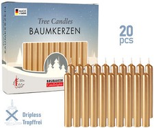 BRUBAKER Tree Candles - Pack of 20 - 9.5 cm - Golden picture