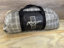 Vintage Ford Mustang Travel Bag Black White Gray 20 X 10” Zippered Duffel picture