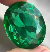 Colombian Huge Oval Cut Green Emerald 125+ Ct Natural Certified Loose Gemstone picture