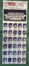 Vintage Lykes 1995 Atlanta Braves 30-Card Uncut Sheet . Championship Year picture