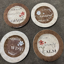 Vintage Casamoda  Dessert  Plates, Earthly Inspirations, Farmhouse Set of 4 NIB picture