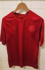 hummel DBU Denmark Red Short Sleeve Soccer Jersey Men's L Polyester picture