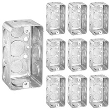 4x2 inch Electrical Handy Box (10-Pack) Steel Metal Outlet Boxes with 1/2