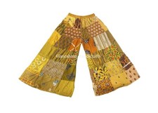 Indian Vintage Rayon Patchwork Wide Leg Hippie Boho Gypsy Palazzo Pants Trouser picture