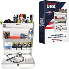 Pit Posse Trailer Door Cabinet Organizer USA Made Senior Work Station (Silver) picture