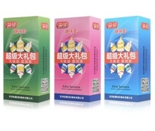 36pc Adult Sensitive Orgasm Thin Latex Condoms Dotted Ribbed Stimulate Vaginal🐣 picture