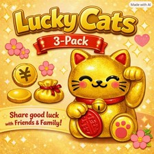 Lucky Cat (Maneki-neko) Figurines — 3-Pack picture