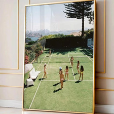 Slim Aarons Tennis Court Print Slim Aarons Photography Coastal 70s Poster picture