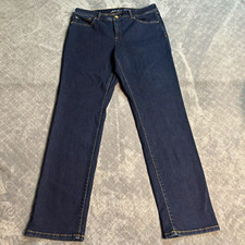 INC International Concepts Womens 12 Dark Wash Blue Straight Leg Jeans Regular picture