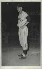 1955 Press Photo Manager Bill Rigney of the Millers watches action - lrs06284 picture