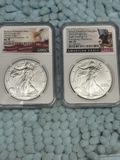 2021 (S)T-2  2021 (P)T-1 Eagles. Both emergency production coins. NGC MS 70’s picture