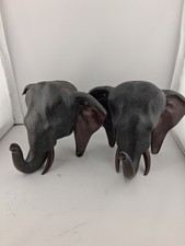 Pair of Authentic Japanese Meiji Bronze Elephant Bookends Signed Nyosan. picture