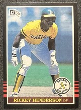 1985 DONRUSS RICKEY HENDERSON (OAKLAND ATHLETICS) #176 NM picture