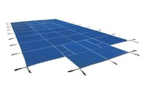 Inground Mesh Safety Pool Cover - Rectangle w/ optional Center End Step picture